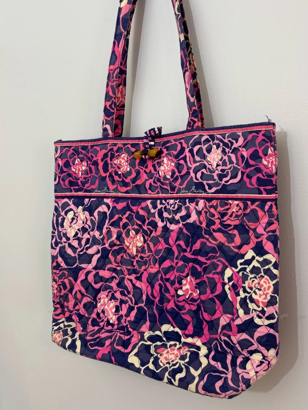 Vera Bradley Katalina Pink Retired Floral Tote Bag Fall 2015 Rare